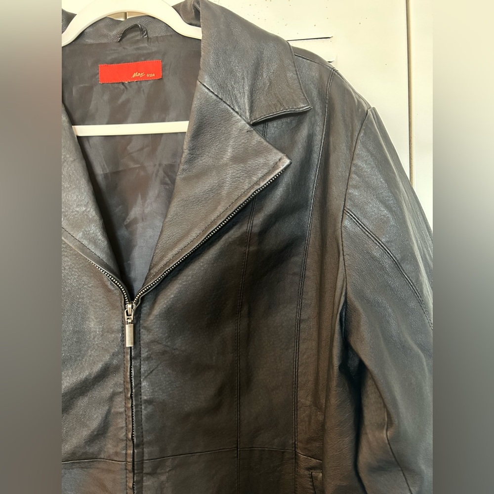 Vtg Max Usa Men's Basic Leather Jacket - image 4
